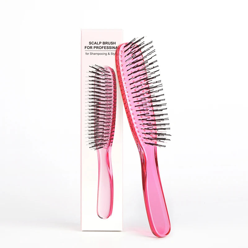 Japanese Premium Head Massager Scalp Brush Hair Massager Shampoo Brush Wet Plastic Detangling Brush Hair Cleaning Comb Rose Gold