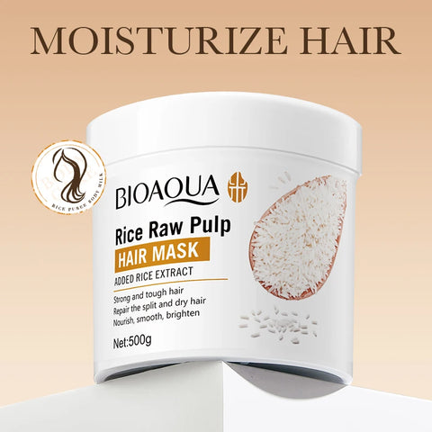 Rice Puree Hair Mask Natural Hair Growth Repair Dry Damaged Anti-Breakage Thicker Nourish Moisturize Healthier Hair Care Product