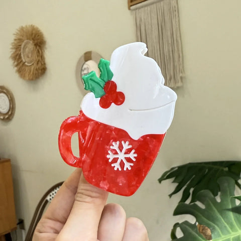 Muweordy NEW Christmas Hair Claw Snowman Snowflake Party Gift Eco-Friendly Acetate Claw Clips Fashion Hair Accessories for Women
