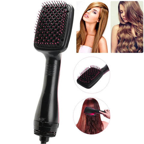 New Arrival 2 in 1 Multifunctional Hot Air Brush Comb Straightener Tangle-free Hair Dryer Brush