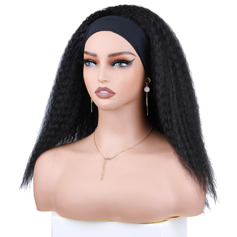 Short Kinky Straight Synthetic Wig High Puff Synthetic Hair Wig Afro Style Wig for Women Short Puffy Yaki Straight Synthetic Wig