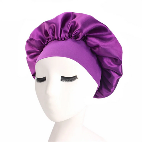 Women Men Unisex Satin Sleeping Hat Night Hair Care Bonnet Skullies Beanies Cap