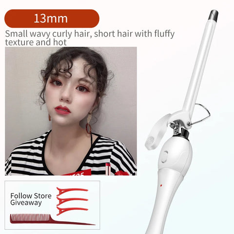 Hair Curling Iron 9mm Curler Wand Professional Curly Tongs Ceramic Electric SalonStyling Tool Small Crimping Iron Waves for Hair