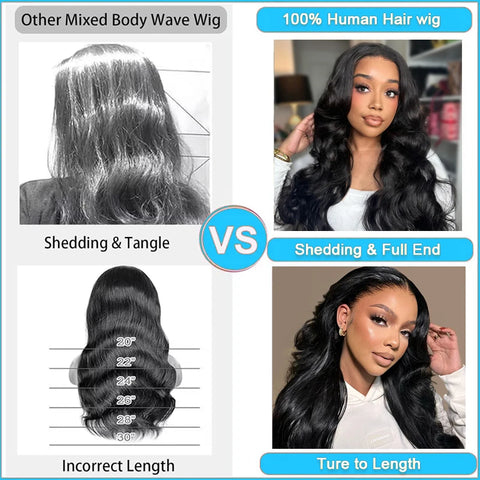 Body Wave Human Hair Wigs For Women 34 Inch 3 In 1 Drawstring half wigs human hair curly wigs black wigs 100% human