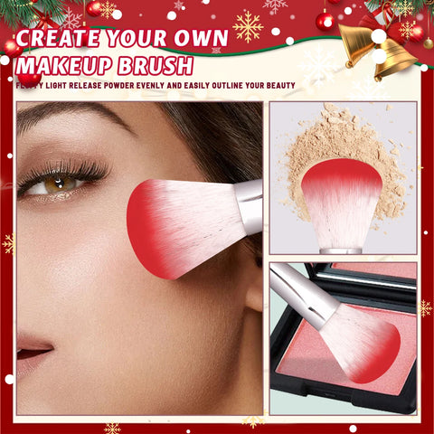 14PCS- Christmas makeup brush set, the bristles smudge naturally and delicately, and the powder puff is both dry and wet.