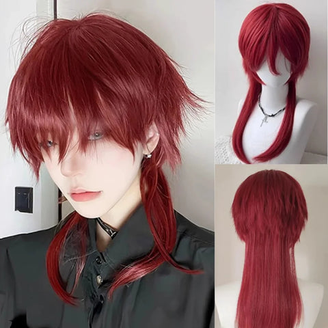 Synthetic wig Lolita cosplay double ponytail long straight hair anime game cosplay hair extensions Halloween Christmas dress up