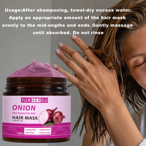 Onion essence deep nourishing wash free hair mask can naturally repair dry and damaged hair