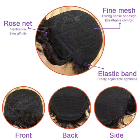Short Afro Kinky Curly Wigs 100% Human Hair Wig For Women Pixie Cut Wig Deep Wave Water Wave Short Wig Full Machine Made Wig