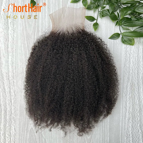 Afro Kinky Curly Human Hair Brazilian 4x4 5x5 HD Lace Closure Human Hair 13x4Transparent Lace Frontal 130Density Hair Extensions
