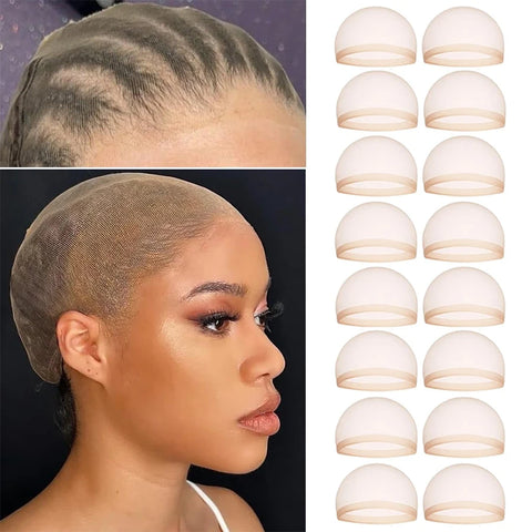 2/4/6/8/12/24pcs HD Wig Cap for Women Ultra-thin Invisible Brown Sheer Caps for Lace Front Wig Breathable