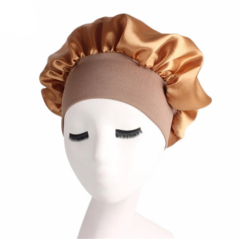 Women Men Unisex Satin Sleeping Hat Night Hair Care Bonnet Skullies Beanies Cap
