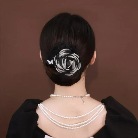 Camellia Flowers Magic DIY Tool Bun Maker Synthetic Donuts Bud Head Bands French Dish Made Hair Band Ball Twist Hair Accessories