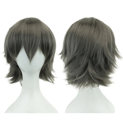 Synthetic Unisex 12 Inches Short Cosplay Hair Party BOB Wigs with Bangs Pink Blonde Orange Halloween Costume Lolita Wig