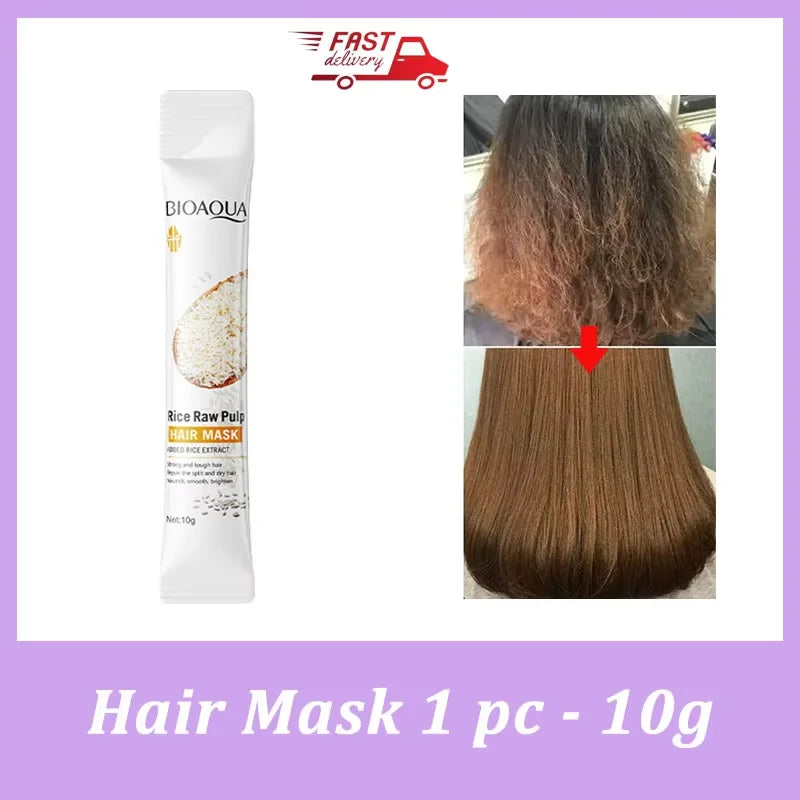 Keratin Hair Mask Fast Repair Damaged Frizzy Hair Soft Smooth Shiny Rice Nutrition Moisturizing Nourishing Hair Care Conditioner