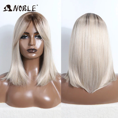 Noble Cosplay Synthetic Wig With Bangs Long Straight Wig Ombre Blond Colored Wig Wig For Women Wig For Black Women Synthetic Wig