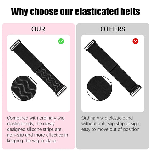 Adjustable Wig Band For Holding Wigs Non Slip Wig Band 1-3Pcs Black Adjustable Elastic Band For Wigs Making