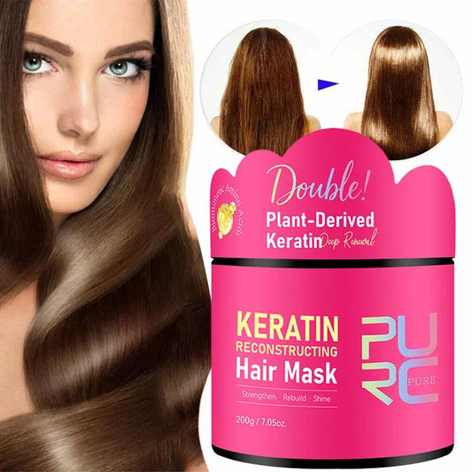 PURC Keratin Reconstruction Hair Mask Smoothing Softness Reduces Dryness Frizz Collagen Nourish Hair Conditioner 200g