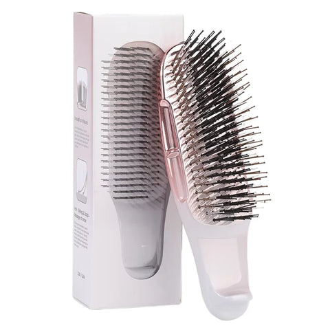 Japanese Premium Head Massager Scalp Brush Hair Massager Shampoo Brush Wet Plastic Detangling Brush Hair Cleaning Comb Rose Gold