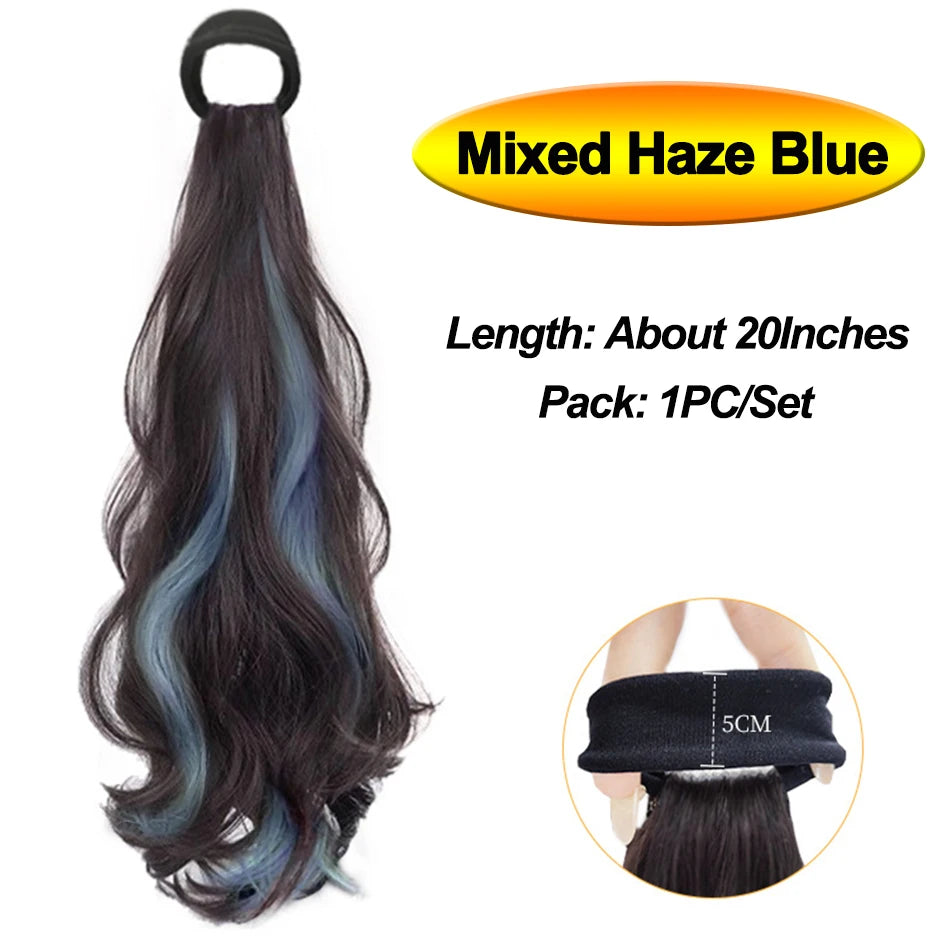 Vitality Synthetic Wig Ponytail Long Wavy Ponytail Hair With High Elasticity Rubber Band Heat Resistant Hairpiece For Daily Use