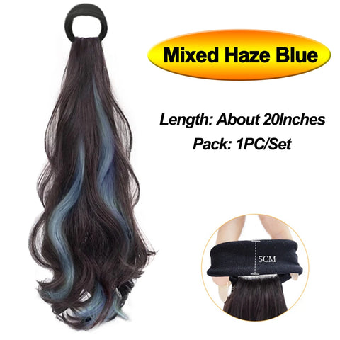 Vitality Synthetic Wig Ponytail Long Wavy Ponytail Hair With High Elasticity Rubber Band Heat Resistant Hairpiece For Daily Use