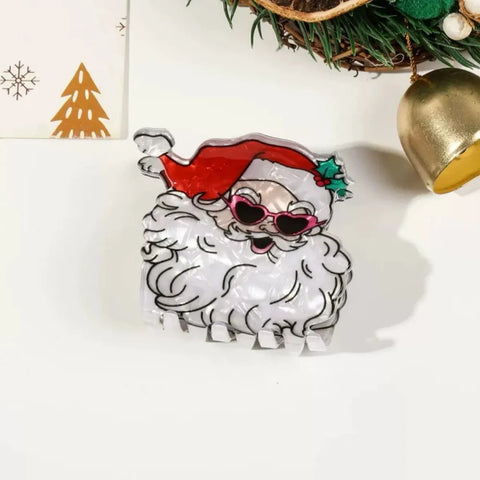 1/2Pcs Acrylic Christmas Hair Claw Clips for Women, Gingerbread Man Design Hair Jaw Clips Hair Accessories Holiday Gift Hair Pin