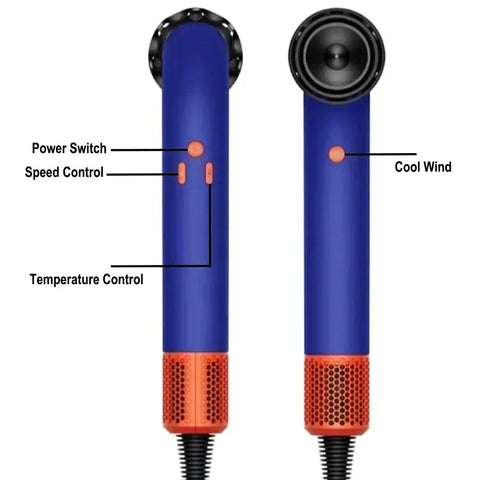 New High Speed Negative Ion Hair Dryer with Bend Tube Nozzle Quick Drying for Household Travel