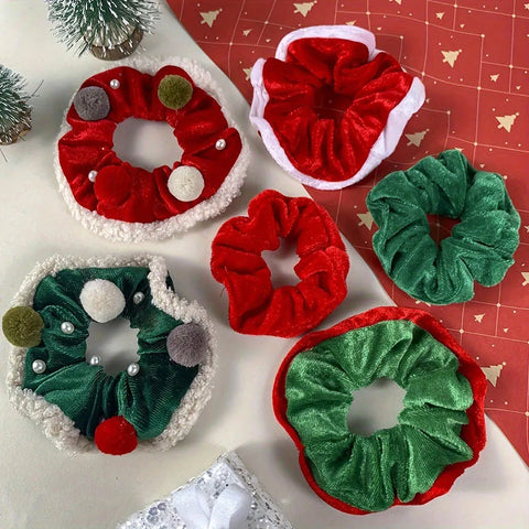 Creative Christmas Color Hairball Hoop Woman High Quality Head Rope Velvet Hairwear Festival Atmosphere Girls Hair Accessories