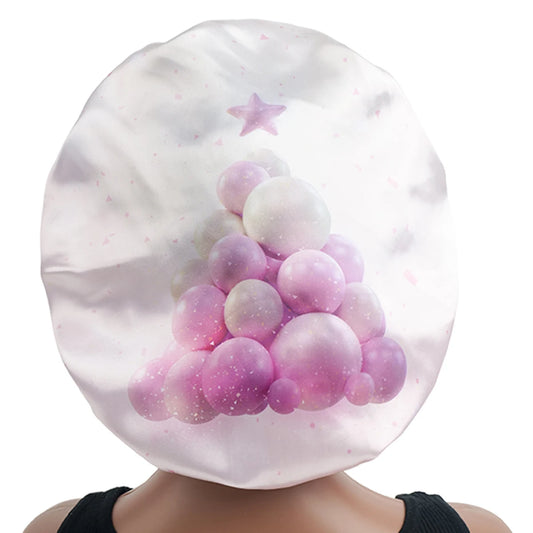 1pc Christmas Women'S Satin Sleep Cap with Elastic Wide Brim Soft Bonnet for Wigs & Hair, Comfortable Hair Cover Satin Bonnet