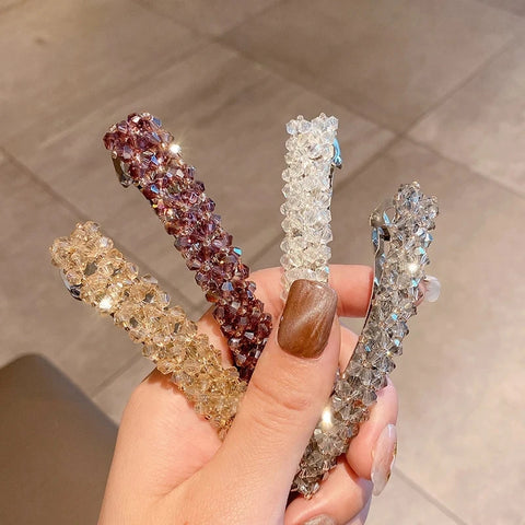 2/3PCS Set Fashion Crystal Spring Hair Clips Pins Handmade Beads Hair Barrettes For Women Girl Korean Simple Hair Accessories