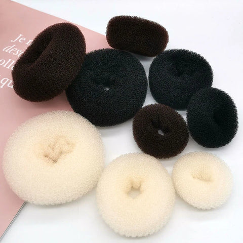 1Pc S M L Black/Brown/Ivory Magic Hair Bun Maker Donut Bagel For Hair Tools Hairpin Hair Accessories For Women Styling Braids