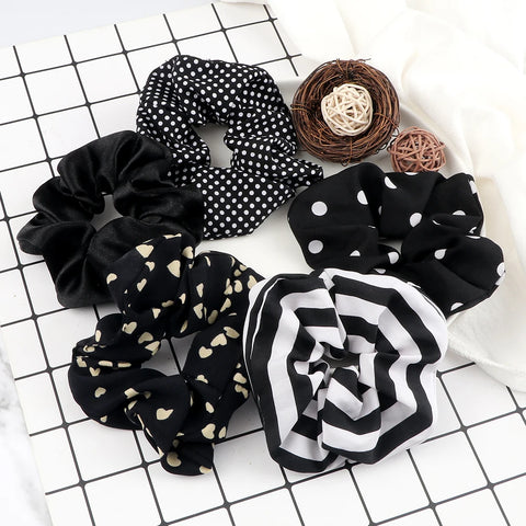 5Pcs/Lot Girl Pink Red Hair Band Accessories Fashion Large Hair Ties Solid Color Elastic Scrunchies For Women Ponytail Hairstyle