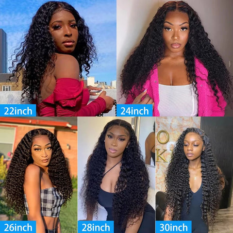 Lafino 40 Inch Deep Wave Frontal Wig 13x6 Hd Lace 13x4 Lace Front Wigs Curly Human Hair Wig Water Wave Black Wig Brazilian Hair