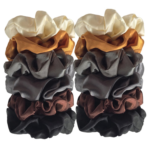 12/18/20PCS Satin Colorful Intestine Hair Band Hair Accessories hair scrunchies Headwear For Ponytail Cute Causal Women