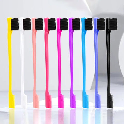 hair anti-static edge brush comb 2-in-1 double-sided edge control brush hair styling tool with comb,Special for real hair wigs