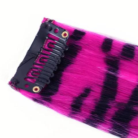 LUPU Synthetic Feather Hair Extension Colorful Fake Hair Clip In One Piece Hairpiece For Women Cosplay Party Y2K Style
