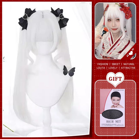 WTB Synthetic Long Straight Hair Black Lolita Wigs with Bangs for Women Fashion Female Cosplay Party Christmas Wigs Multicolor