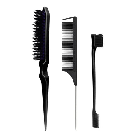 3pcs styling comb set teasing comb triple teasing comb mouse tail comb edge brushing hair tail tool，Special for real hair wigs
