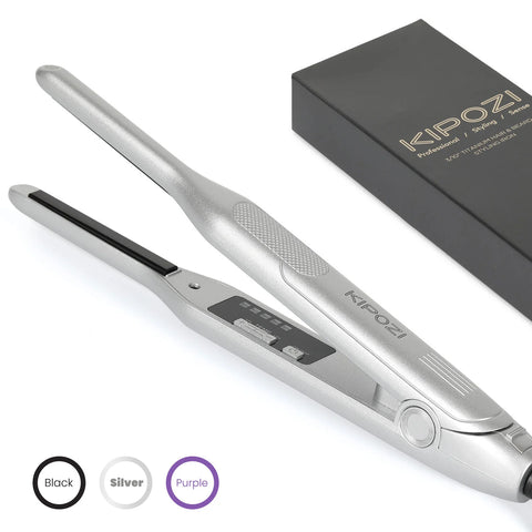 KIPOZI Titanium MINI Hair Straightener Short Hair Pixue Cut Titanium Dual Voltage Flat Hair Iron Thin Pencil Beard Straightener