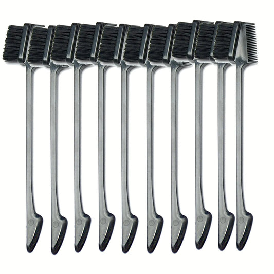  Hair Brushes,Double Side Edge Control Hair Brush Set of 2 - 3-in-1 Comb Grooming Tool for Women Girls Hair Edge Eyebrow Brushe