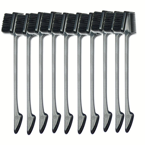  Hair Brushes,Double Side Edge Control Hair Brush Set of 2 - 3-in-1 Comb Grooming Tool for Women Girls Hair Edge Eyebrow Brushe