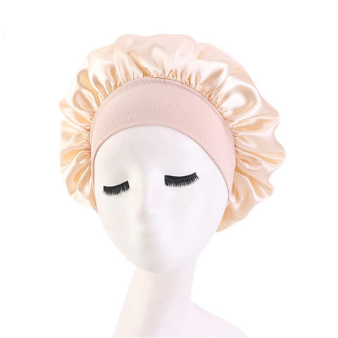 Women Men Unisex Satin Sleeping Hat Night Hair Care Bonnet Skullies Beanies Cap