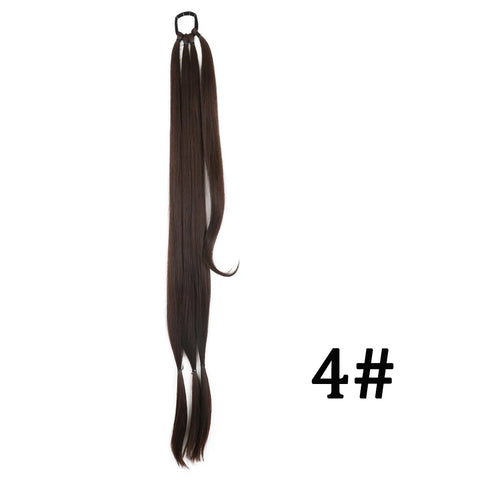 DIY Ponytail Extensions Synthetic Boxing Braids Ponytail Hair Rope For Women High Temperature Fiber Black Brown Ponytail