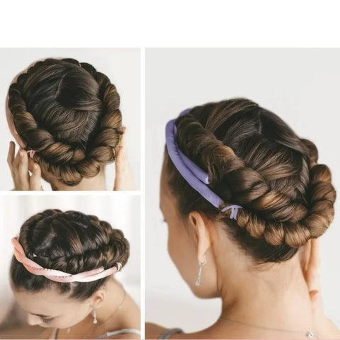 Lazy Curls Heatless Hair Curlers Curling Rod Headband No Heat Hair Rollers Sleeping Overnight Soft Flexi Rods Hair Styling Tools