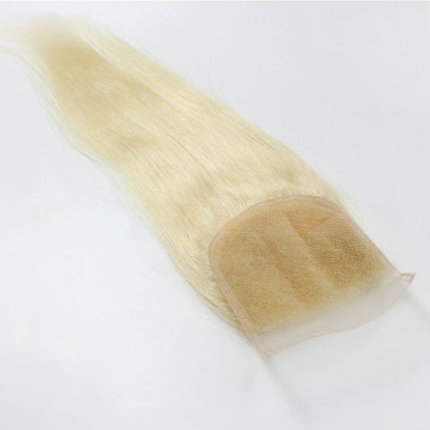 10-22 Inch 613 Blonde Straight Human Hair Lace Closure 4x4 Transparent Lace 150% Density Full End Brazilian Virgin Hair