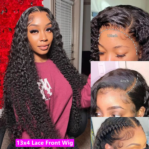 13x6 Hd Lace Frontal Wig Deep Wave Loose Curly Wigs For Black Women Water Wave Human Hair Wig 30 Inch Lace Front Wig Human Hair