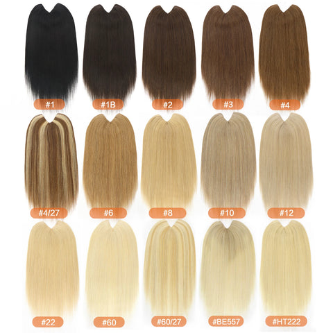 V Shape Clip In Human Hair Extensions  Invisible Brown Blonde Highlight Toppers For Women Straight Brazilian Remy Hair 16Inch