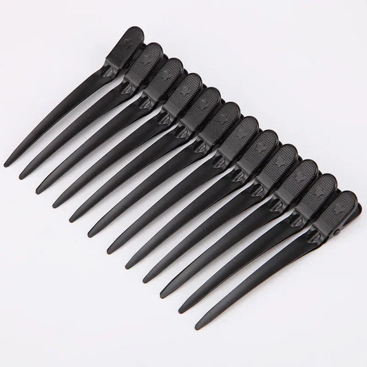 12pcs Hair Care Clips Stainless Steel Hairdressing Sectioning Clips Clamps for Hairdressing Barber Hair Cut Use Styling Tools