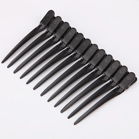 12pcs Hair Care Clips Stainless Steel Hairdressing Sectioning Clips Clamps for Hairdressing Barber Hair Cut Use Styling Tools