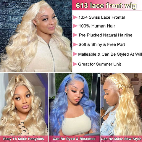 Blonde HD Body Wave Human Hair Lace Front Glueless Wig 30 40 High Inch 250 Density 13x4 613 Lace Frontal 13x6 Honey Wigs Women