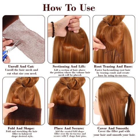 Hair Volume Enhancer And Bun Making Tool Filler Donuts Padding Volume Bumps Tool Volume Insert U Shape Pin Foam Padding Tool